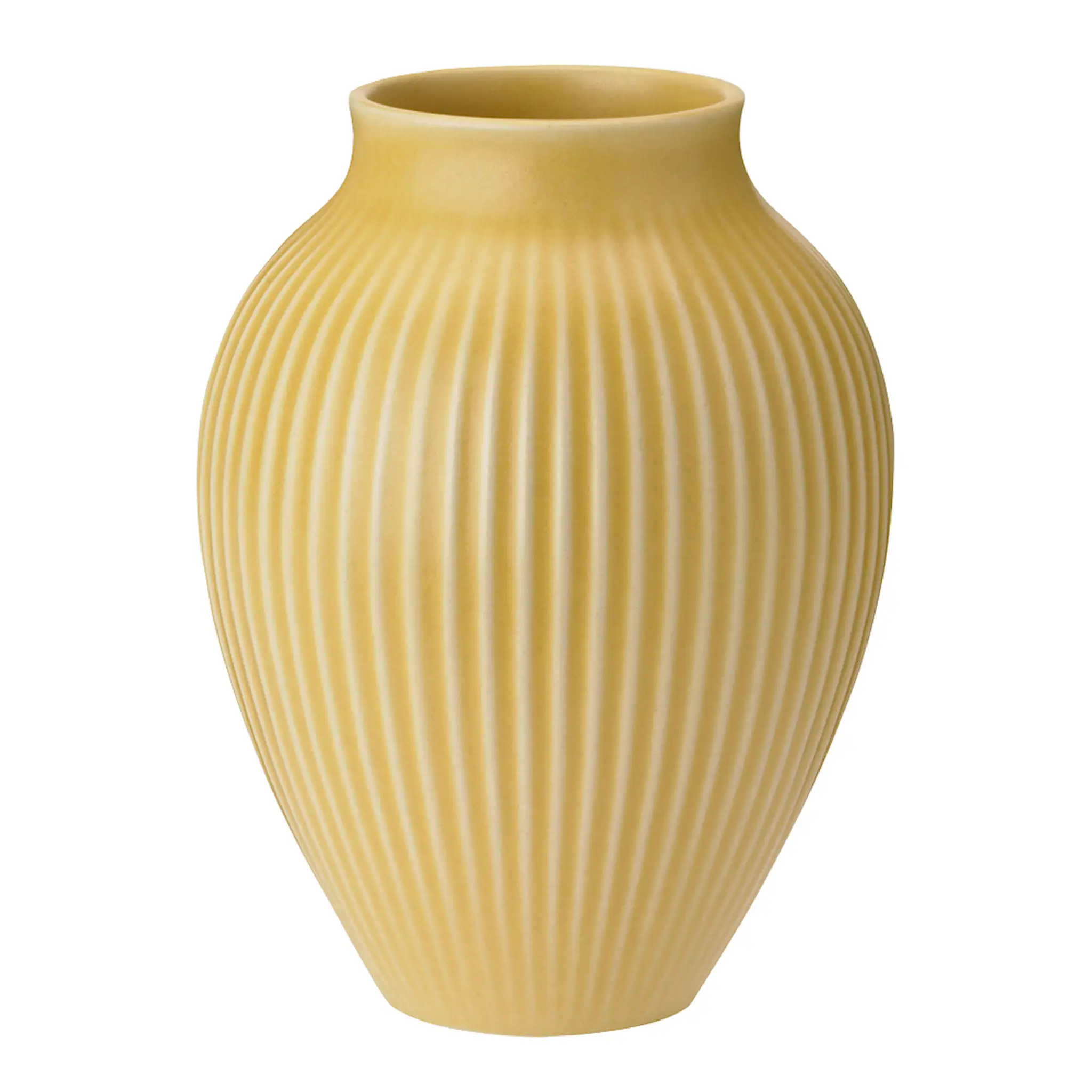 Knabstrup Keramik Ripple vas 20 cm gul