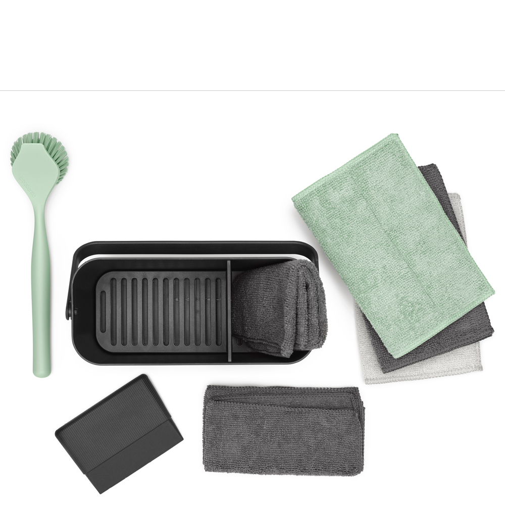 Brabantia Sinkside städset 8 delar mörkgrå/jadegrön