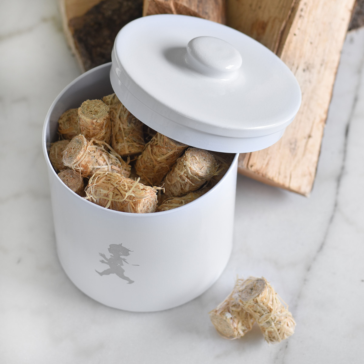 SOLSTICKAN Förvaringsburk rund 20 cm vit