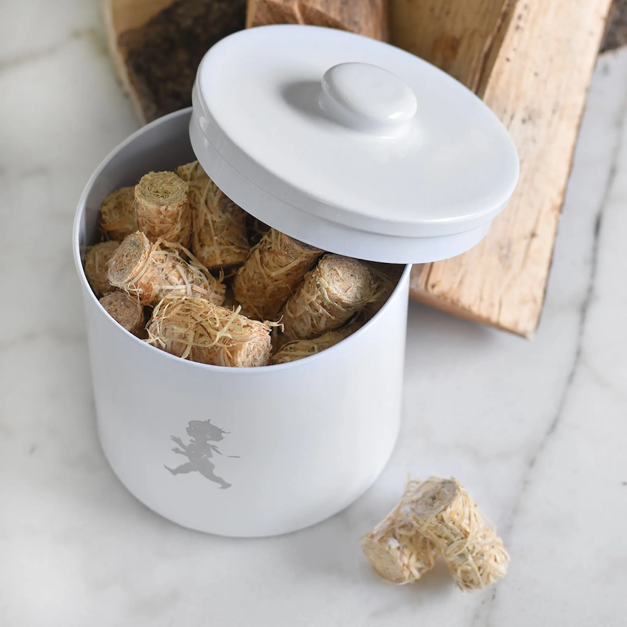 SOLSTICKAN Pyöreä Säilytyspurkki 20 cm Valkoinen