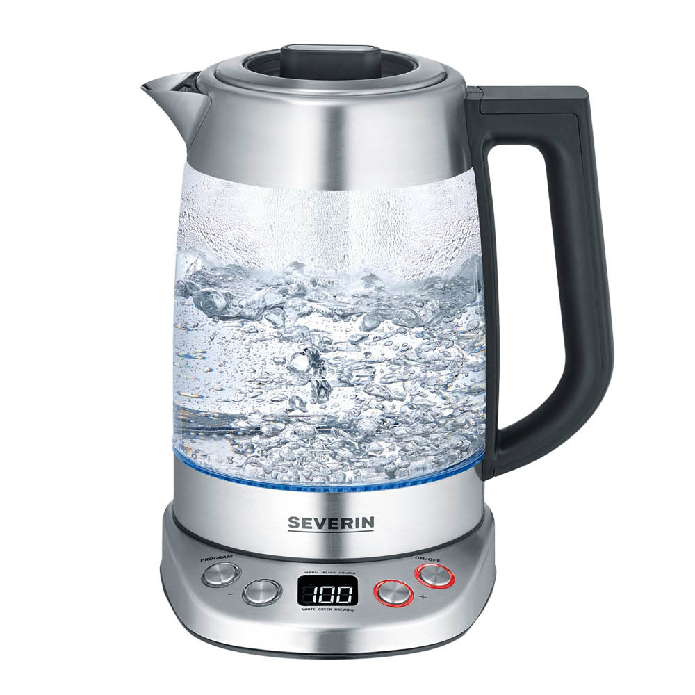 Severin - Deluxe vedenkeitin WK3480 1,7L 3000W musta/hopea