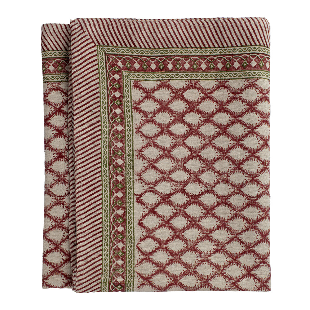 Chamois Cypress linneduk 170x270 cm röd