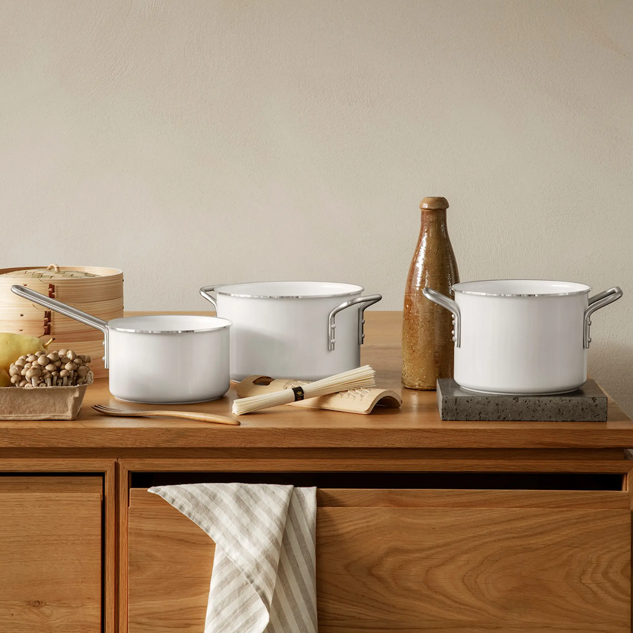 Eva Trio White Line gryta 3,8 L 20 cm keramisk Slip-Let® beläggning