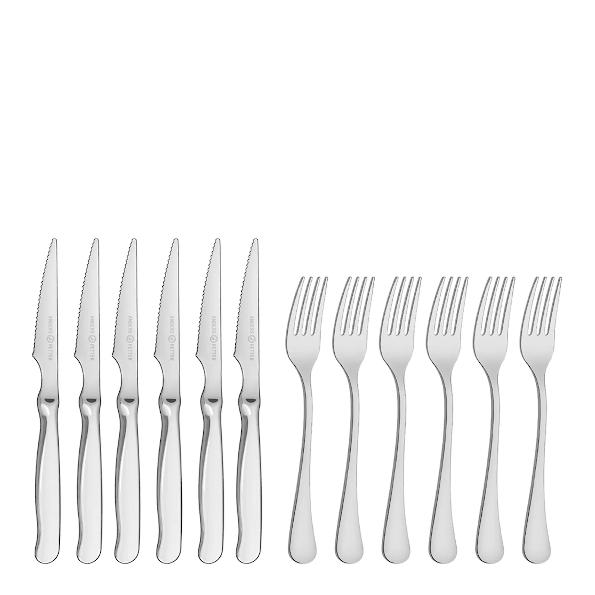 Anders Petter Steel essentials bestickset 12 delar stål