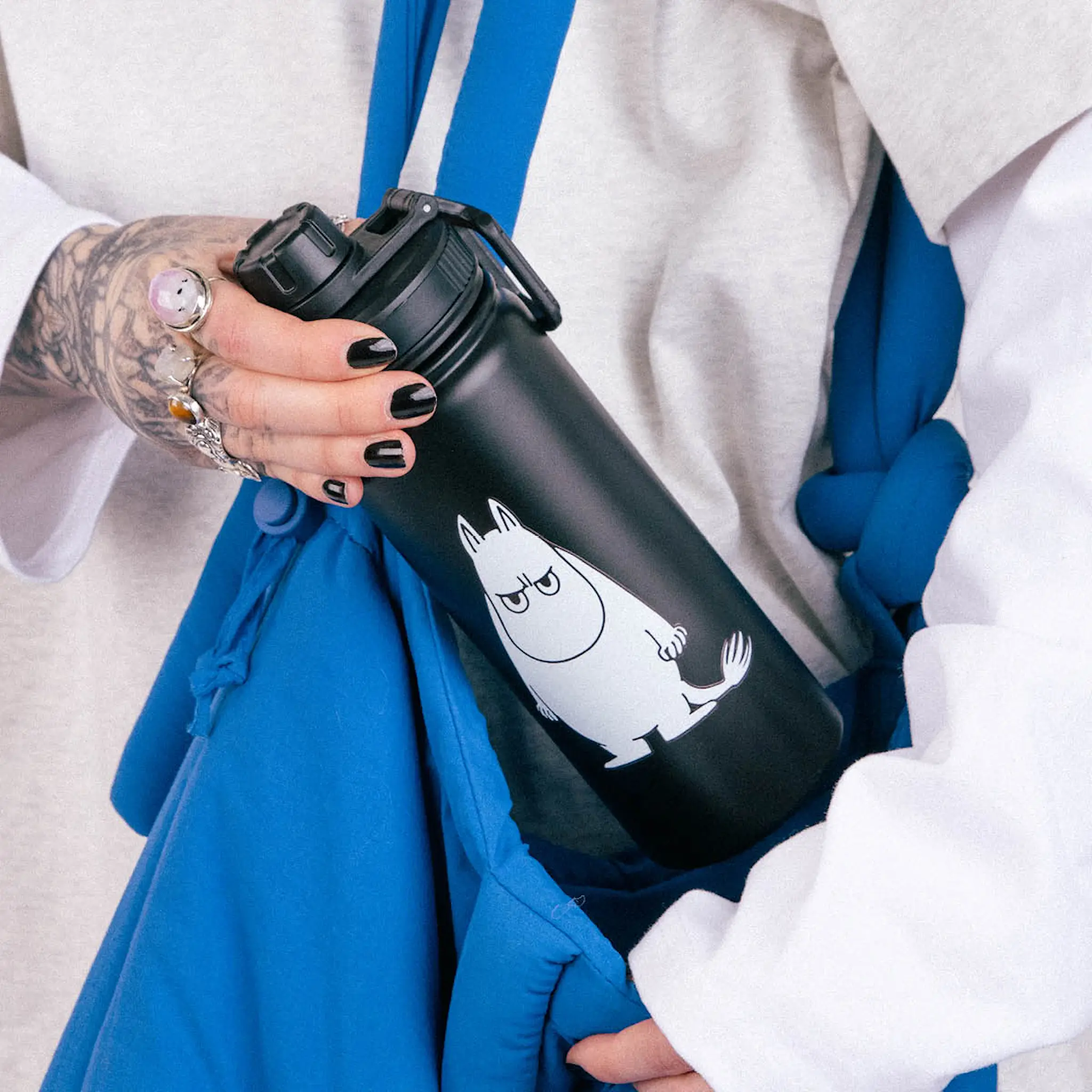 Nordicbuddies Mumin termoflaska 0,55 L Mumintrollet arg svart