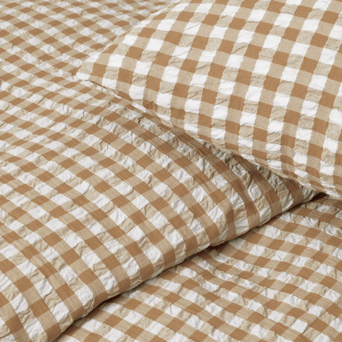 Juna Bæk&Bølge påslakanset 220x220 cm bäckebölja karamell/offwhite