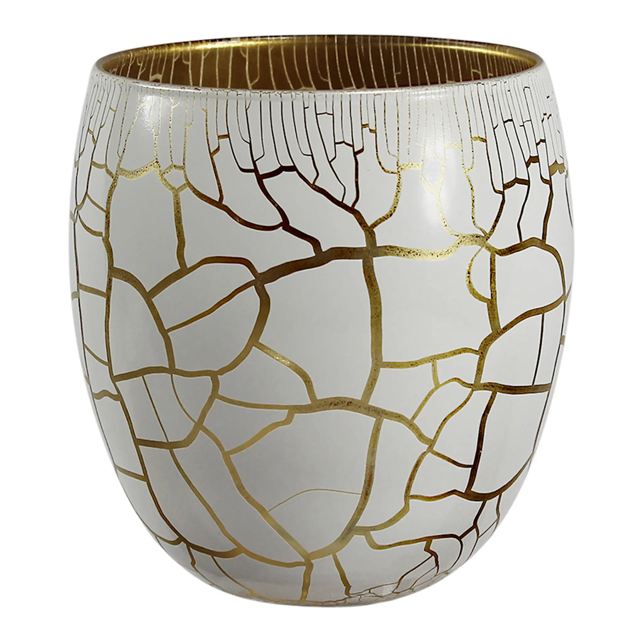 Nybro Crystal Croco Ljuslykta 10 cm Vit/Guld