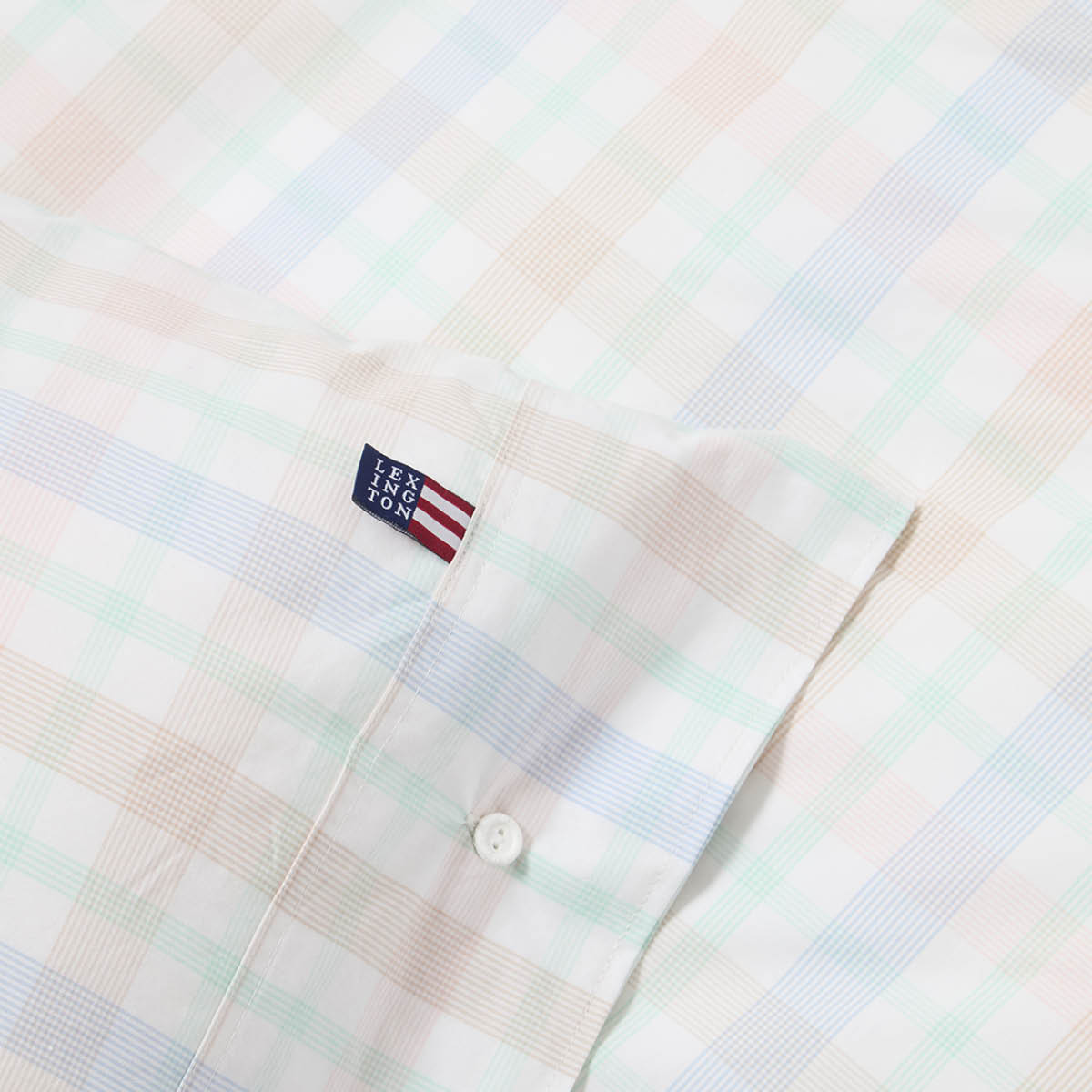 Lexington Multi Checked Cotton Percale påslakanset 150x210 cm vit/multi