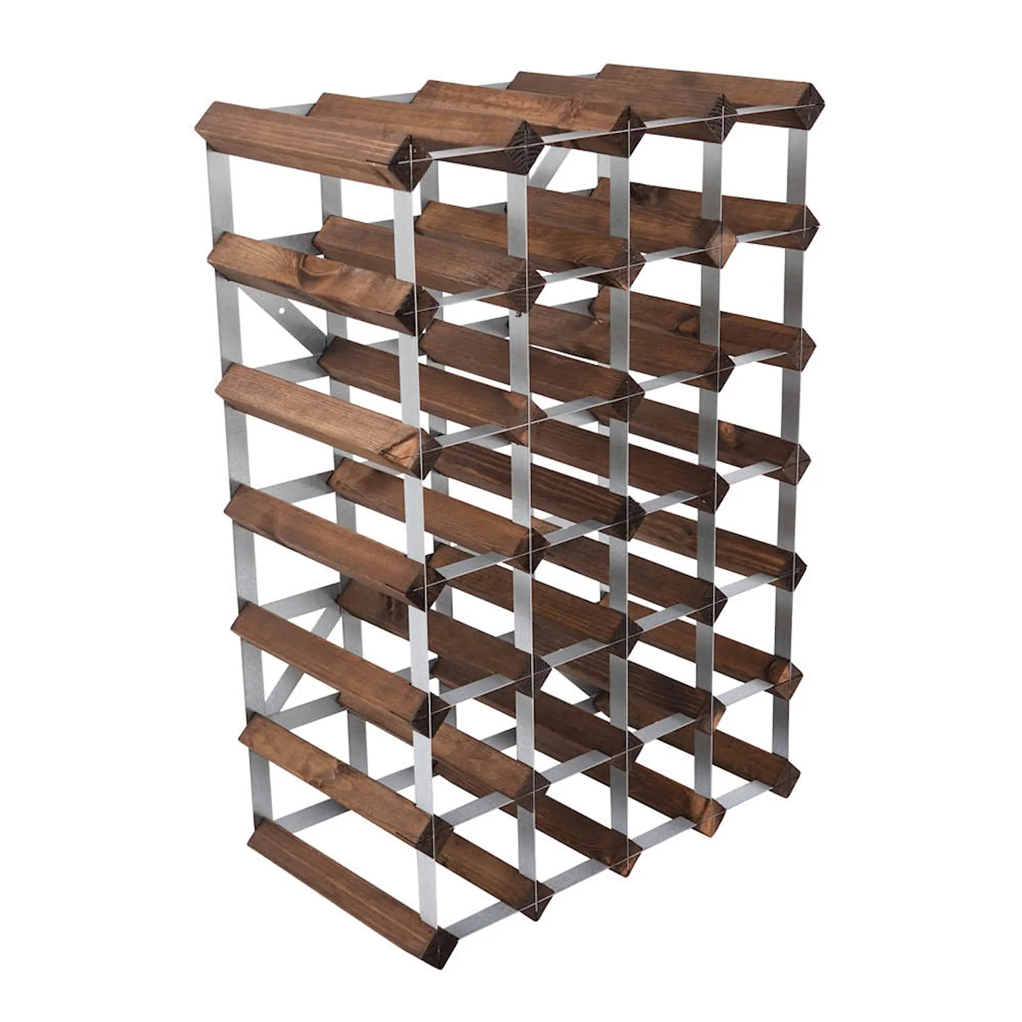 Traditional Wine Rack Vinställ 30 flaskor monterad mörk ek