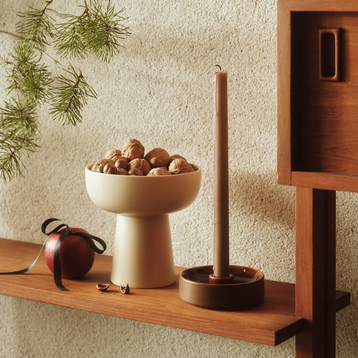 Arabia Kirnu ljusstake 11x3,5 cm brun