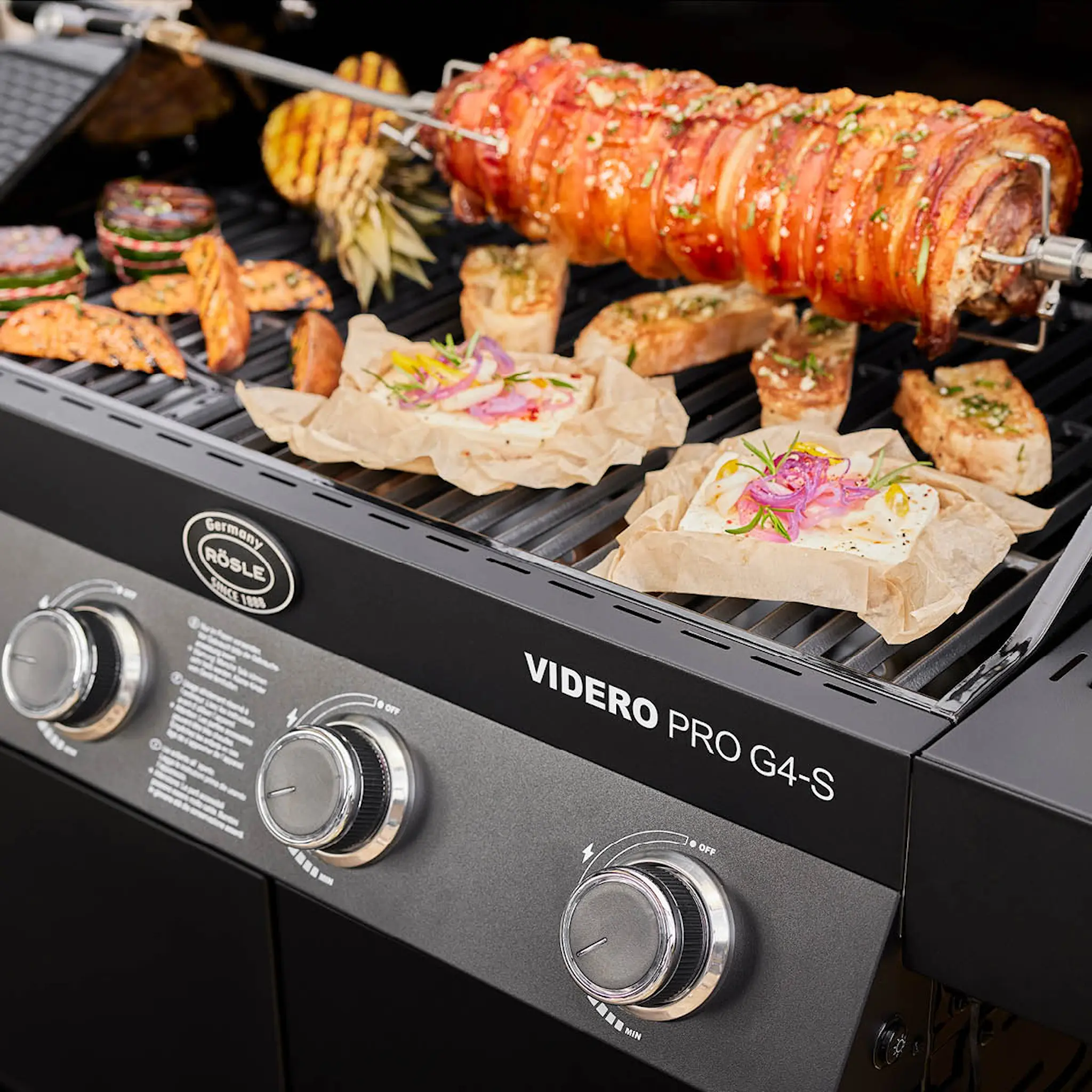 Rösle Videro PRO G4-S Vario+ gasolgrill 20500W svart