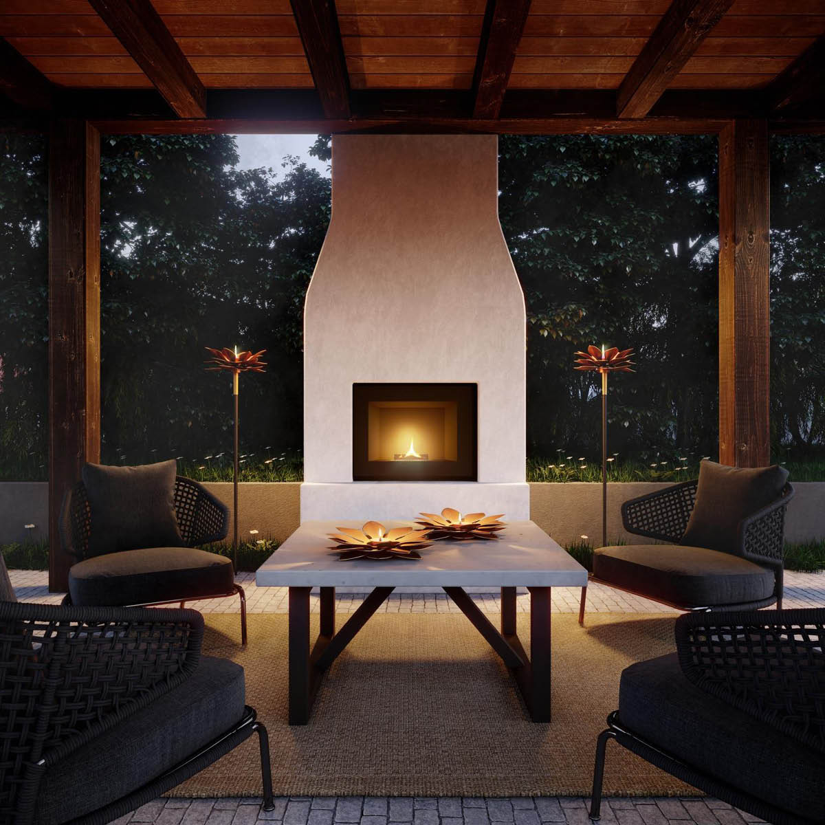 Tenderflame Lilje lys 50 cm kobber