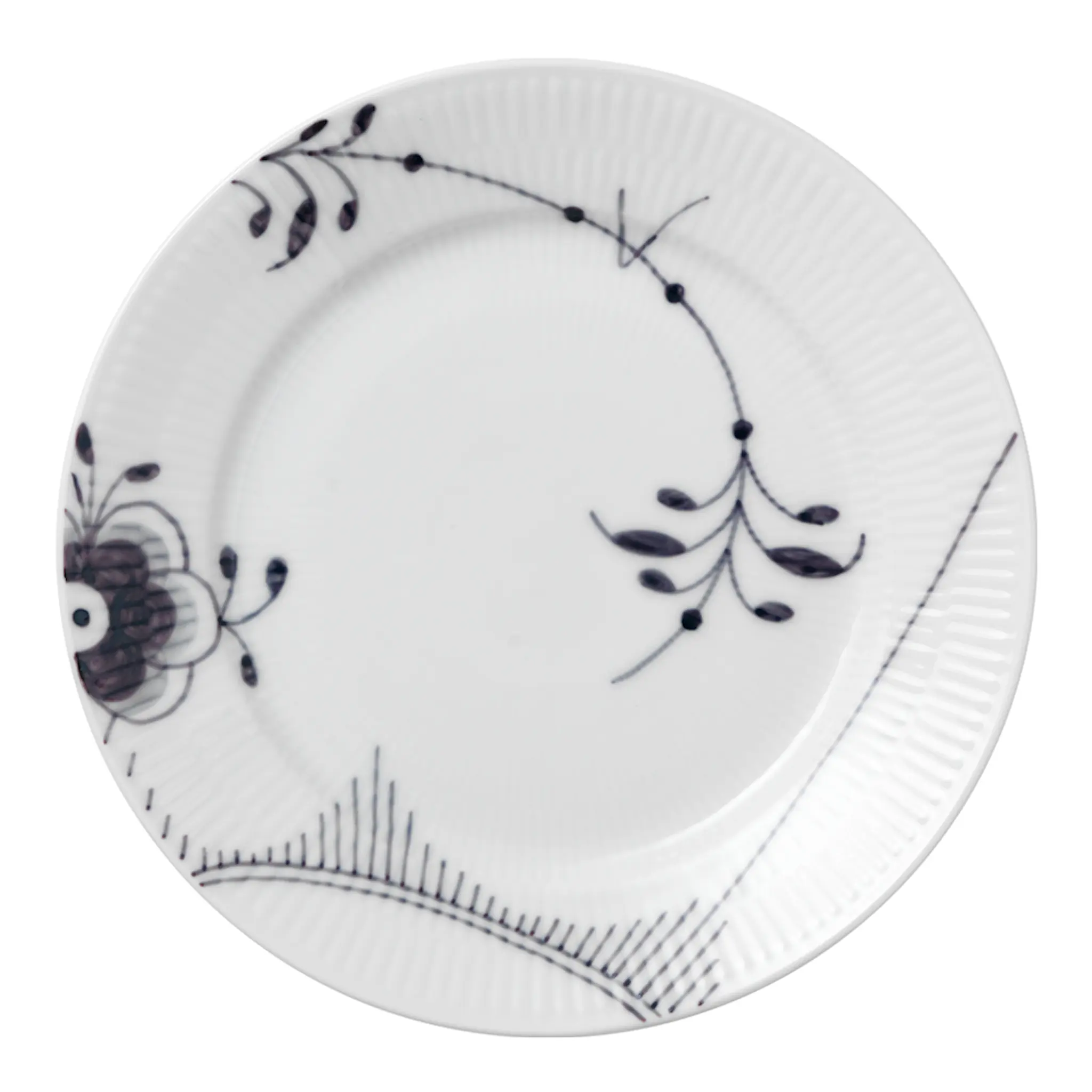 Royal Copenhagen Black Fluted Mega Tallrik 22 cm dekor 2