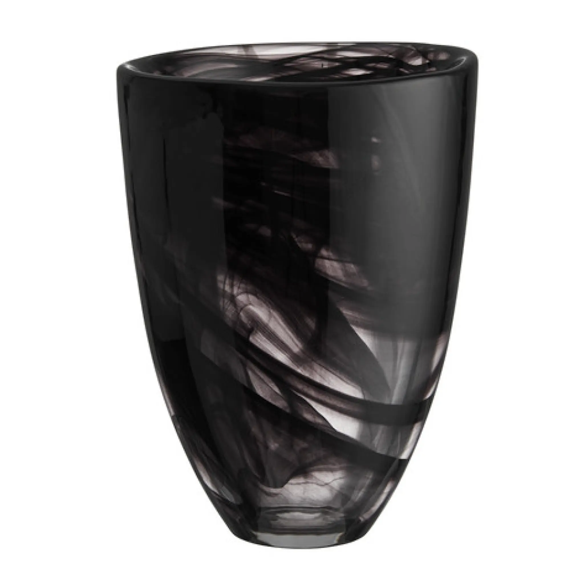 Kosta Boda Contrast vas 20 cm svart/svart