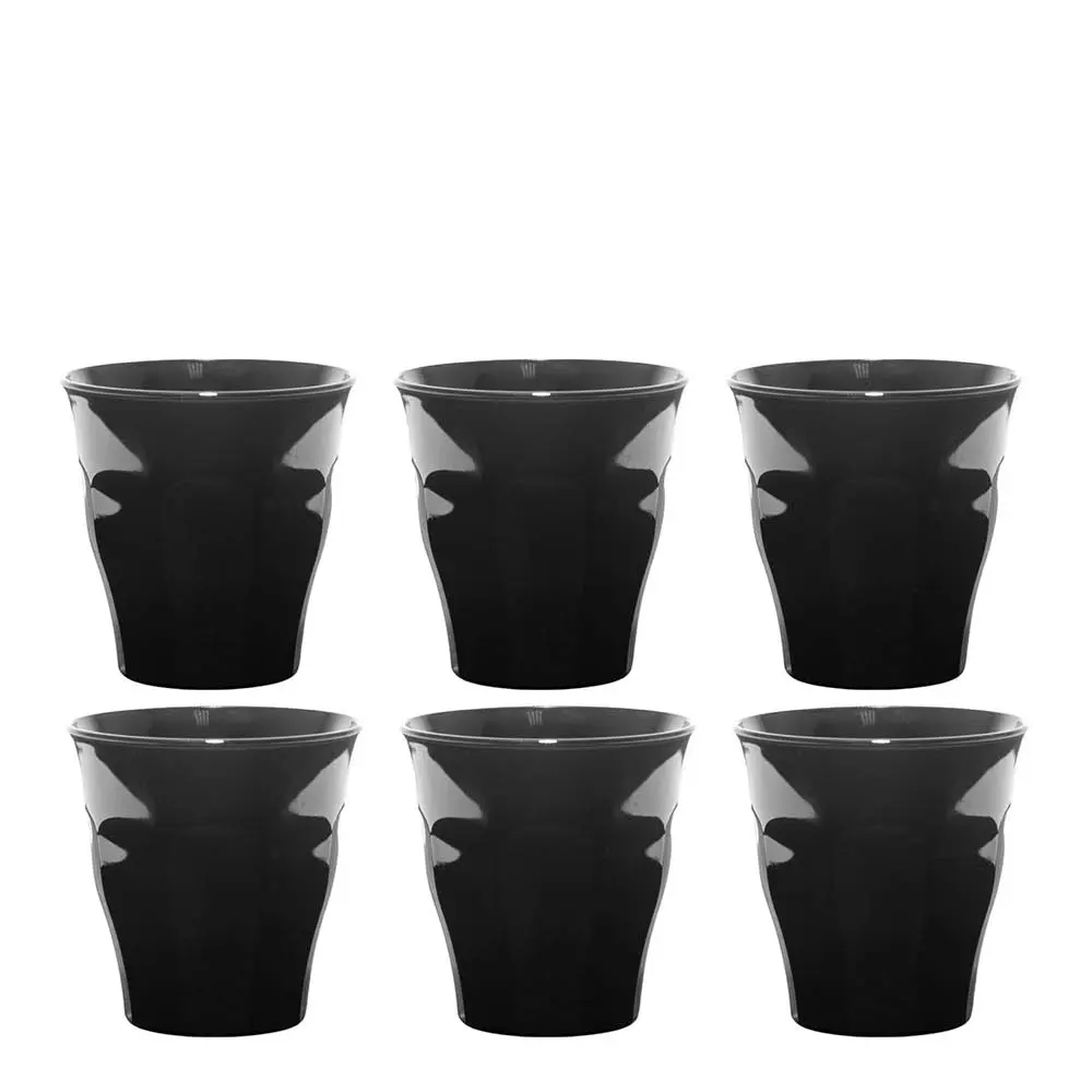 Picardie glass 9 cl 6 stk svart