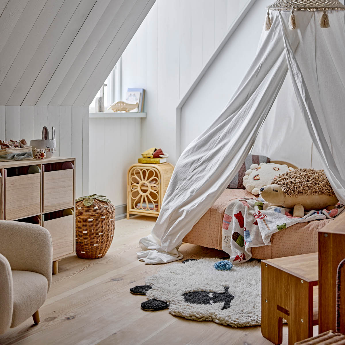 Bloomingville MINI Pledd Sweets 160x130 cm natur