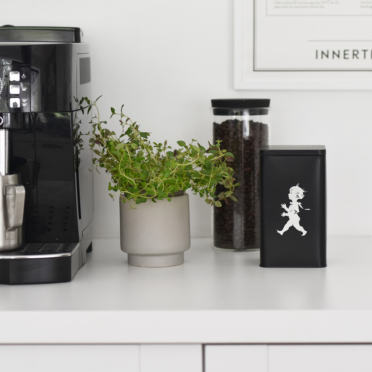 SOLSTICKAN Förvaringsburk fyrkantig 9x9 cm svart