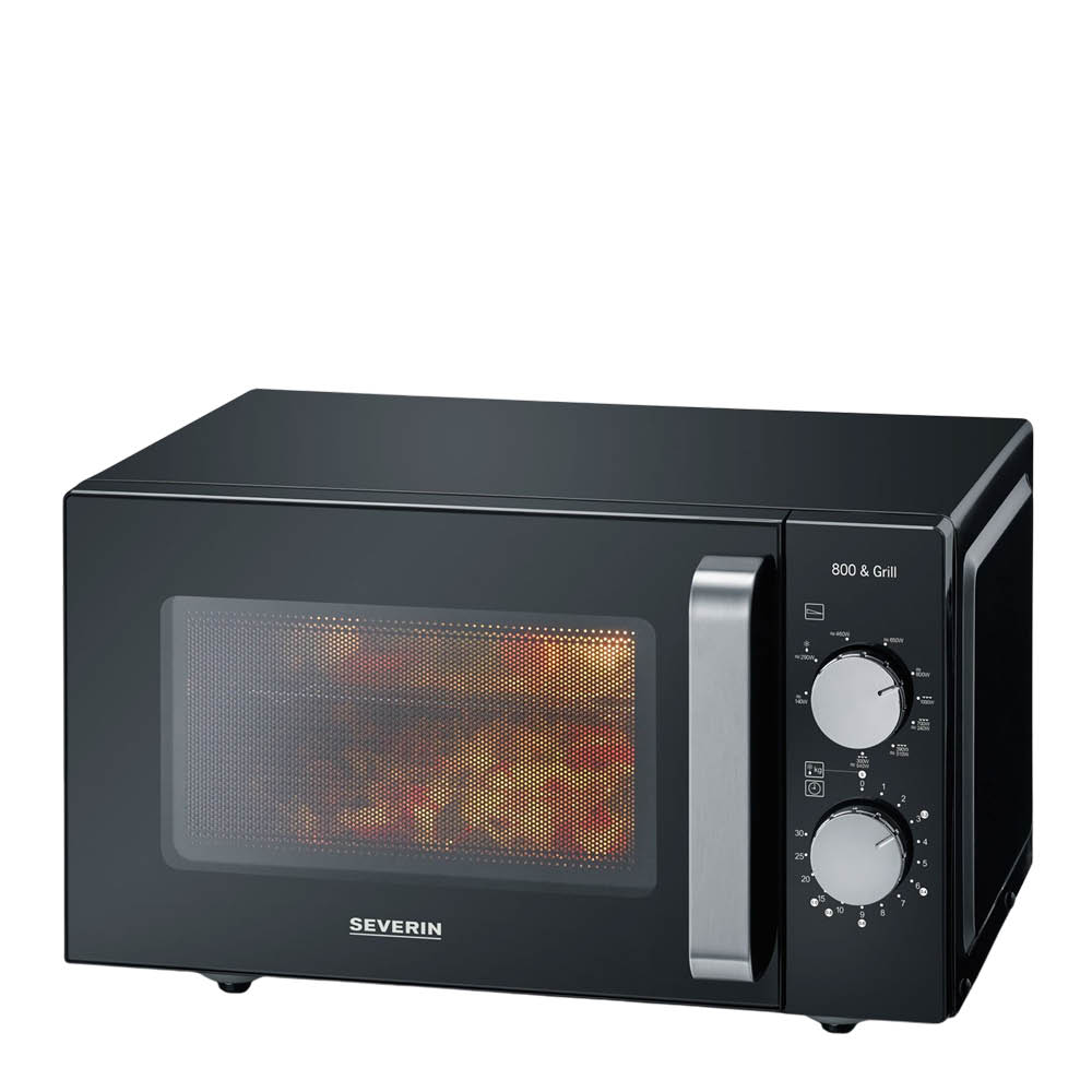 Severin Mikroaaltouuni MW7762 lasipohjalla ja grillillä 20L 800W