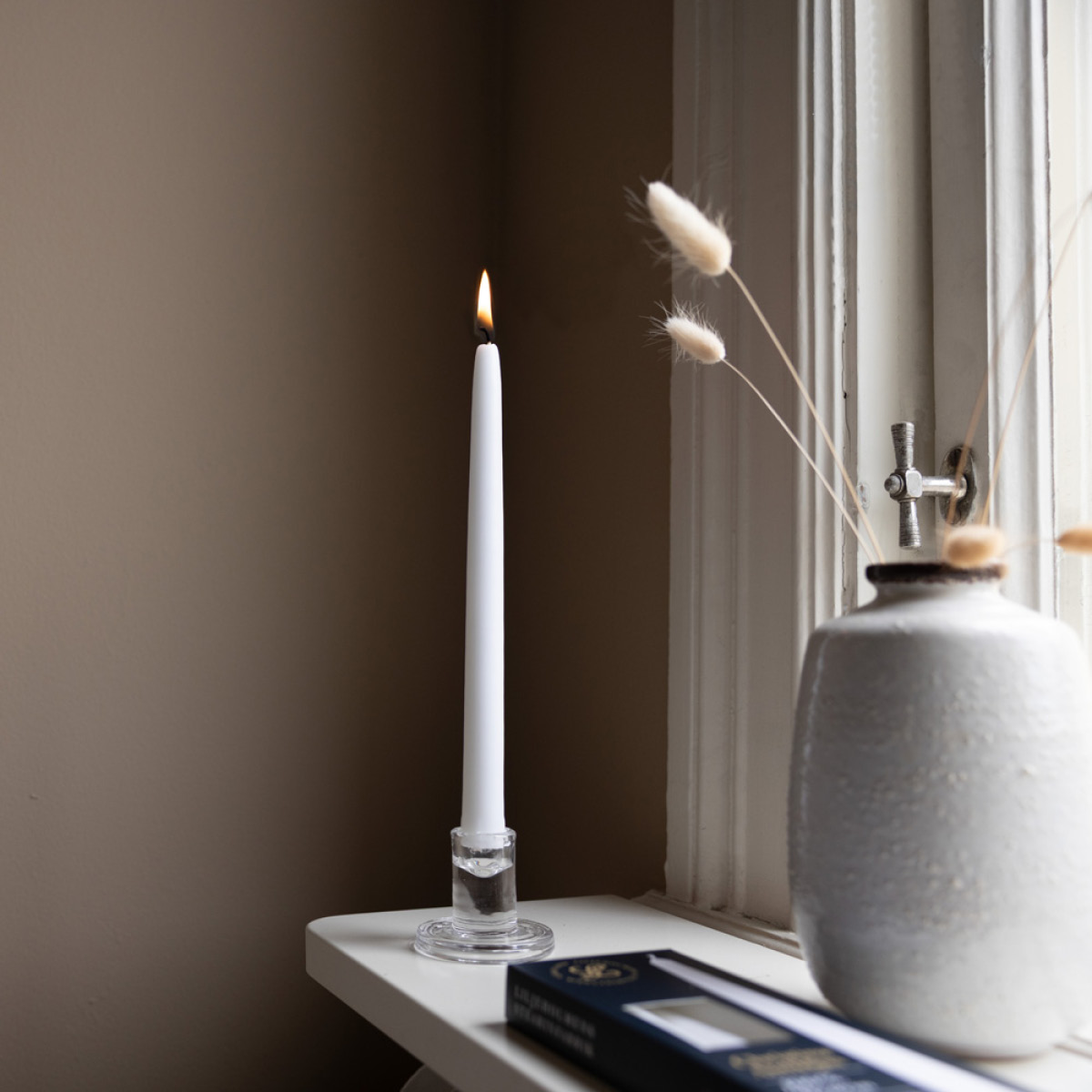 Liljeholmens Christina antikklys 26 cm 4 stk hvit