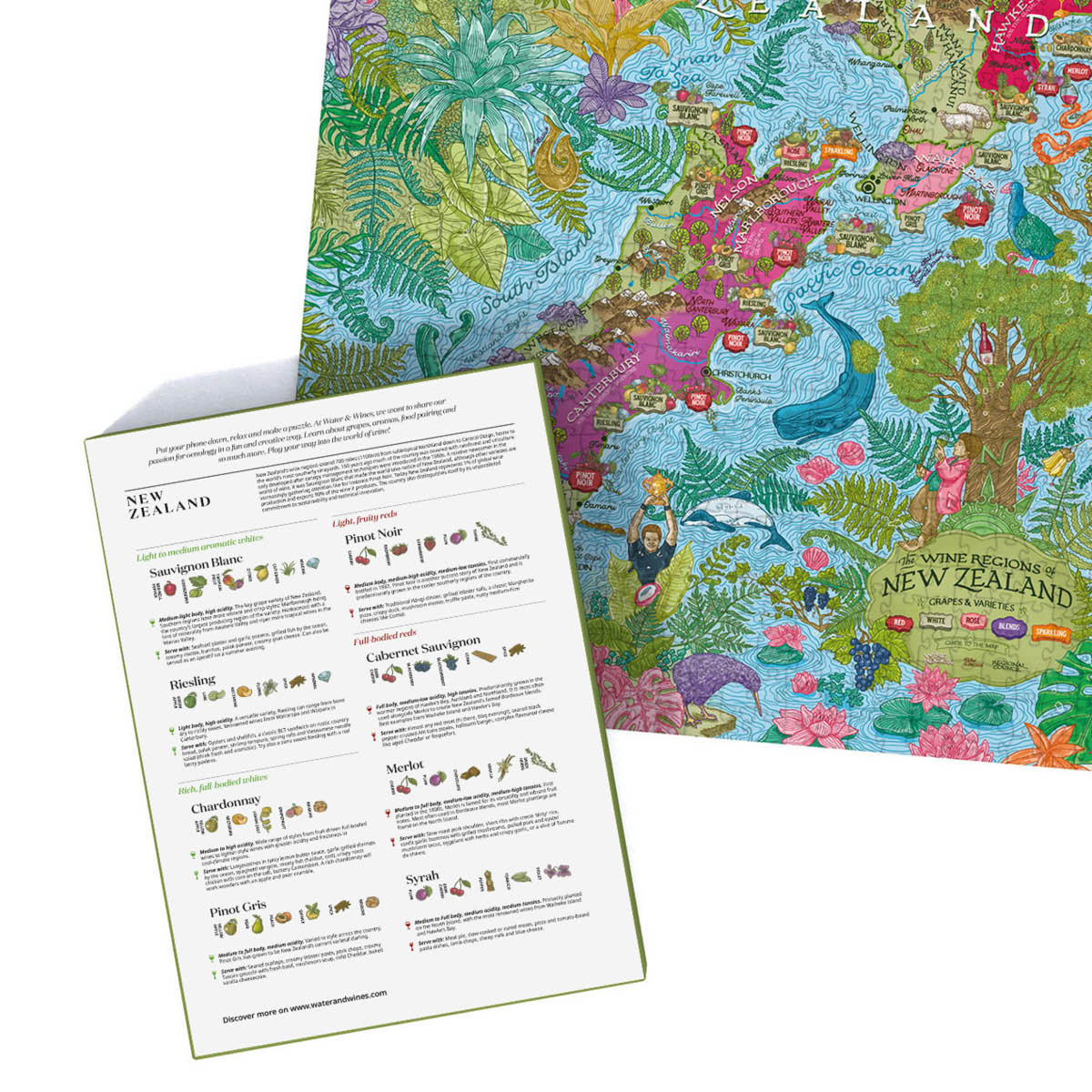 Water and Wines Vinpussel - Nya Zeeland 1000 bitar Grön