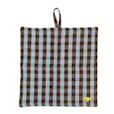 Maria grytlapp 21x21 cm ljusblå/brun