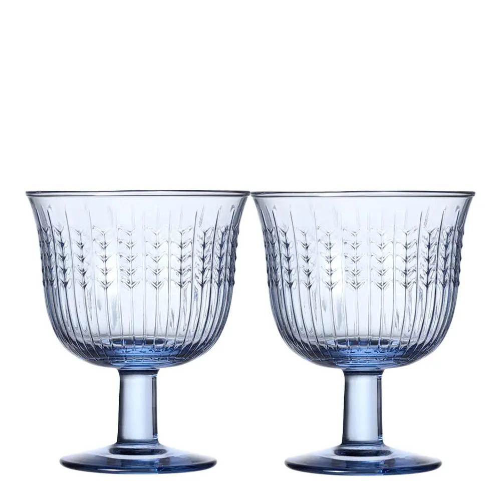 Swedish Grace glass m/stett 25 cl 2 stk blå