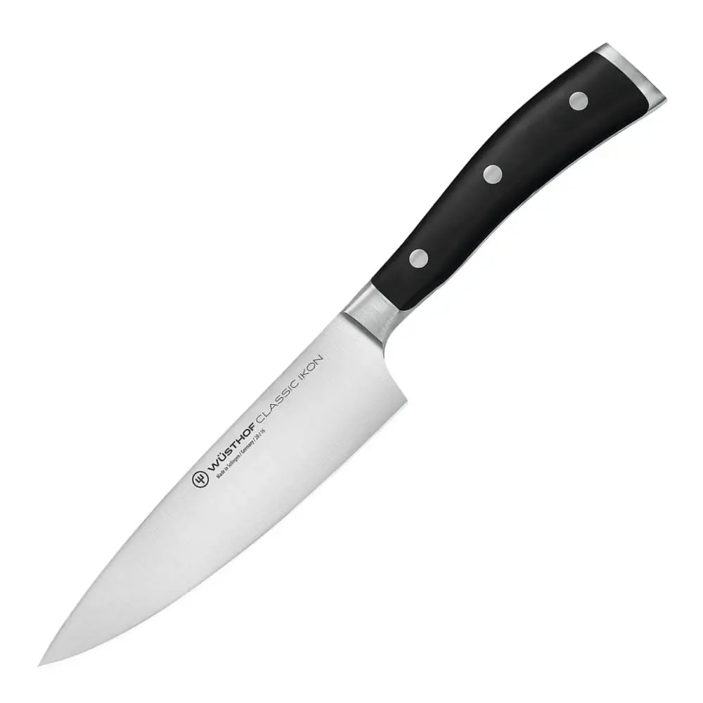 Classic Ikon kokkiveitsi 16 cm puolikas väistin musta
