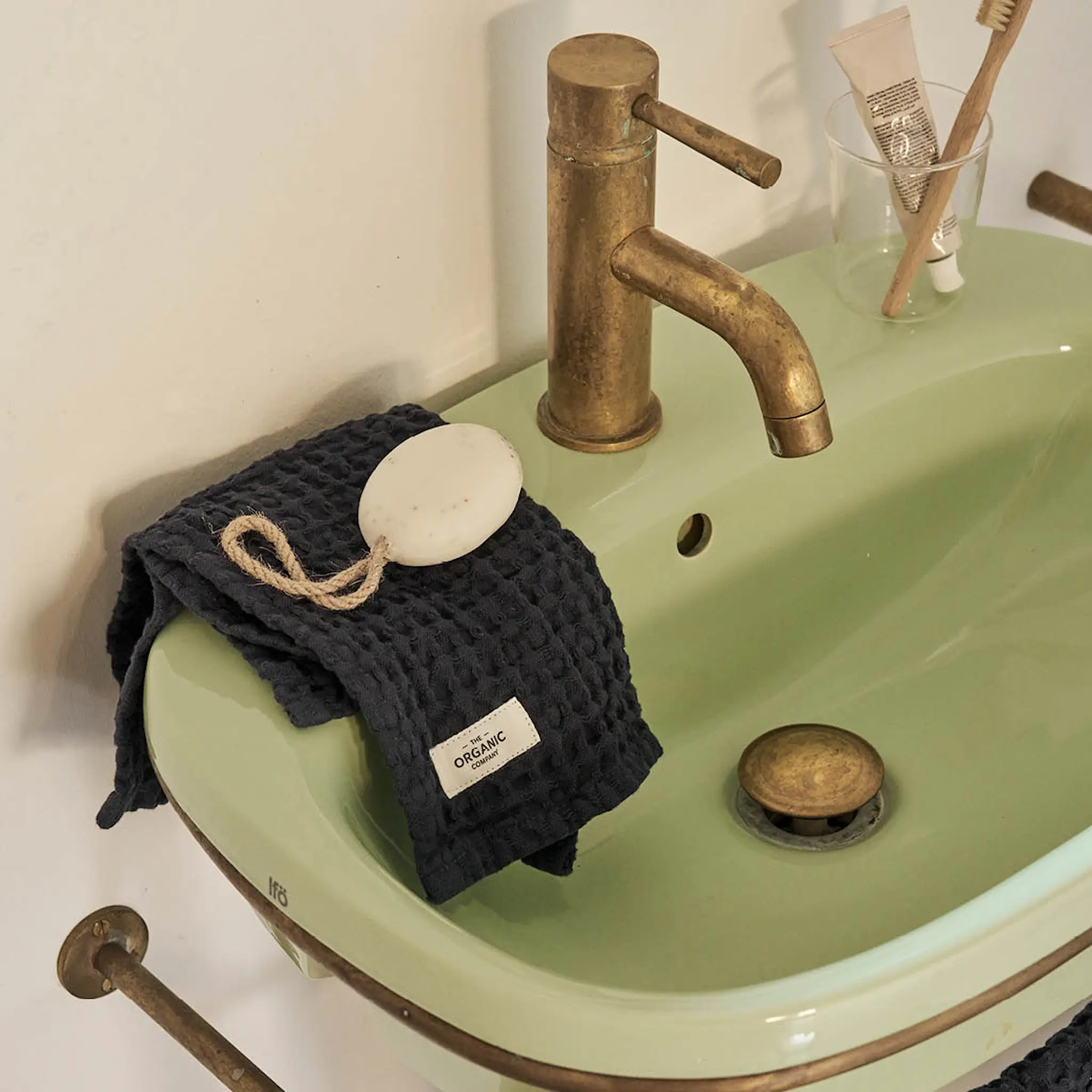 The Organic Company Big Waffle vaskeklut 25x40 cm 3 stk dark green hover