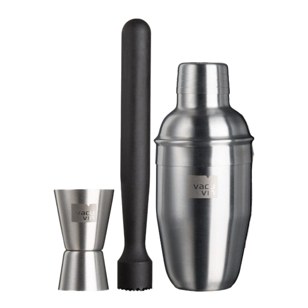 Vacu Vin Coctail Basic Setti Hopea/Musta