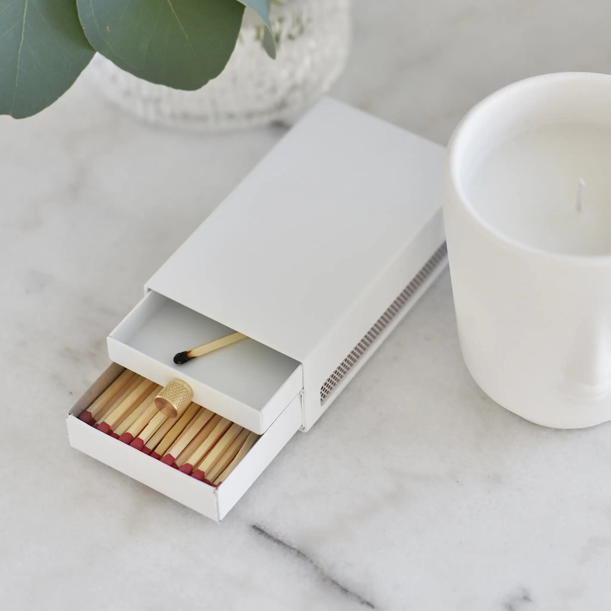 SOLSTICKAN Three Stars Tulitikkukotelo iso Valkoinen