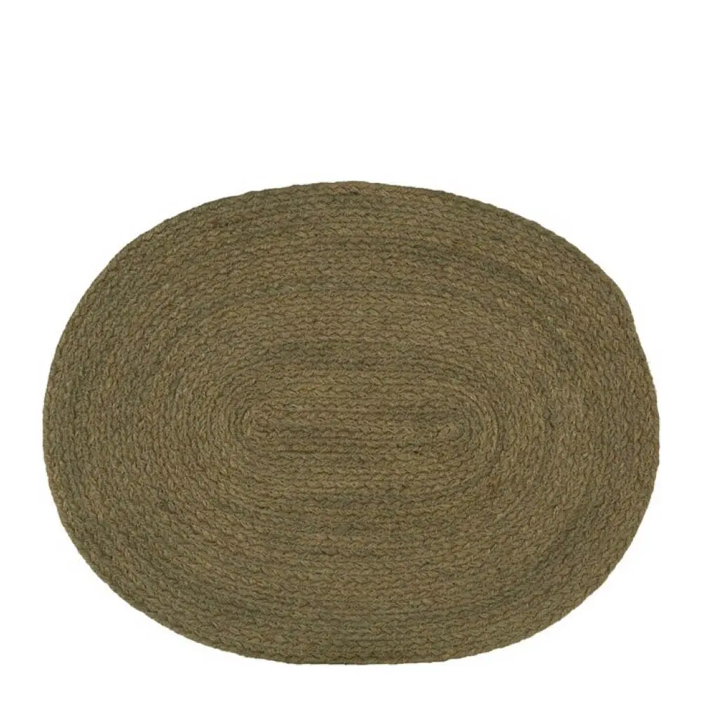 Jesper dekkebrikke 45x35 cm oval dempet grønn