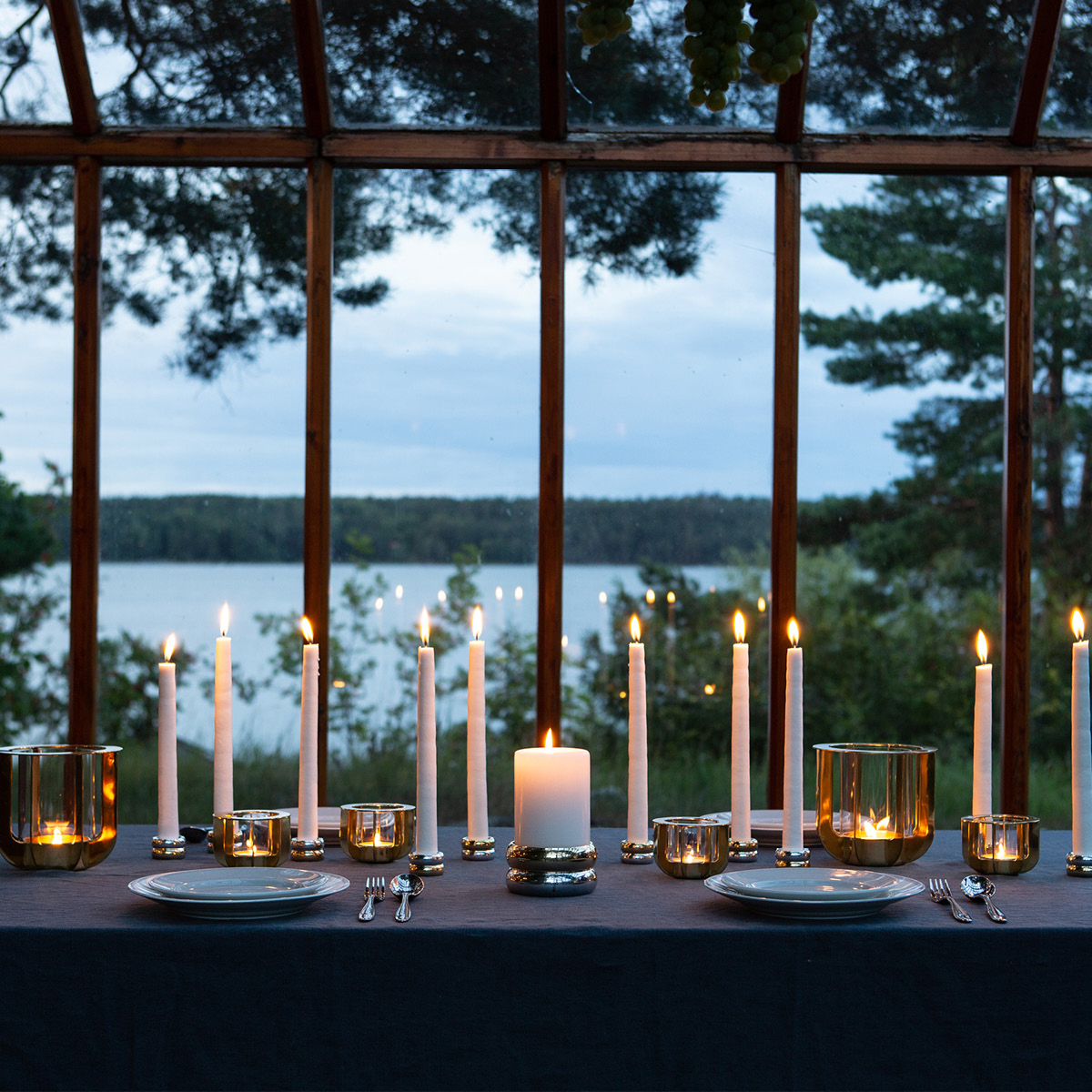 Klong Jazz mini lysholder messing 8,5x6,5 cm