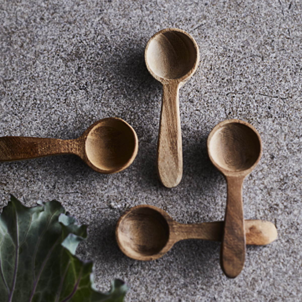 Muubs Teak sked 6 cm 4-pack natur