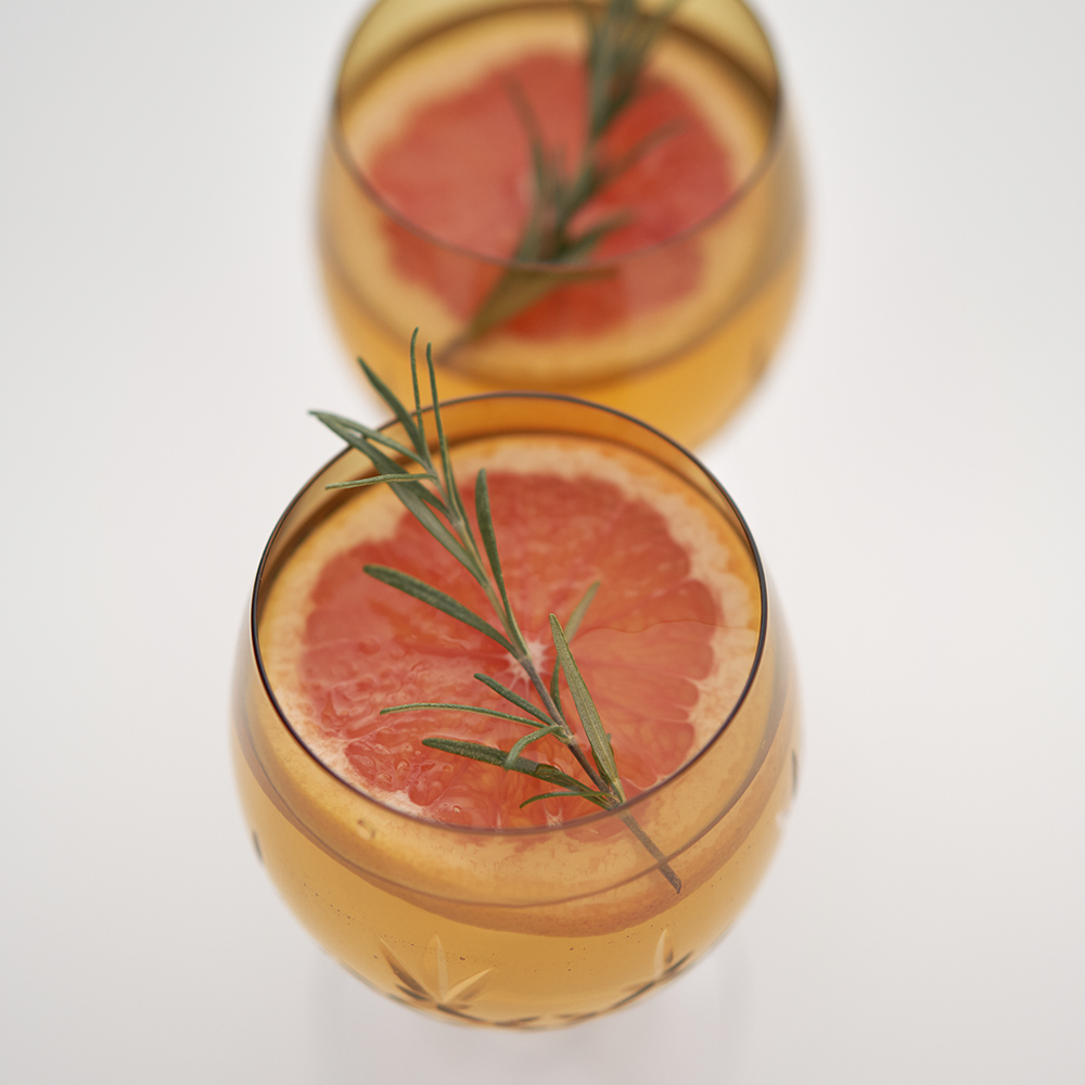 Frederik Bagger Crispy Eightball Glas på fot 55 cl 2-pack Citrine