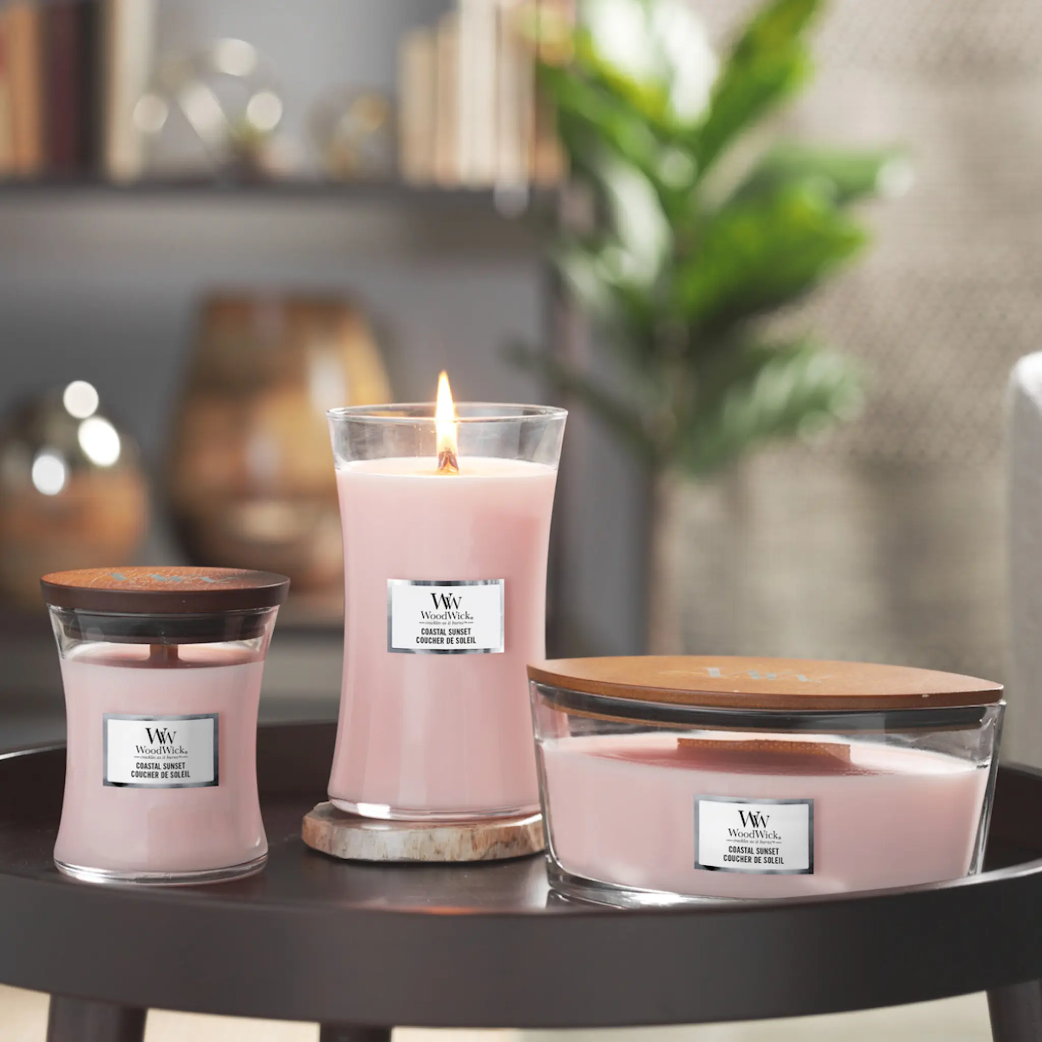 WoodWick Hourglass doftljus stor coastal sunset