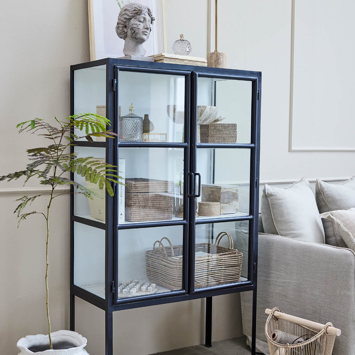 Lene Bjerre Norah oppbevaringsboks m/lokk 30x22 cm natur