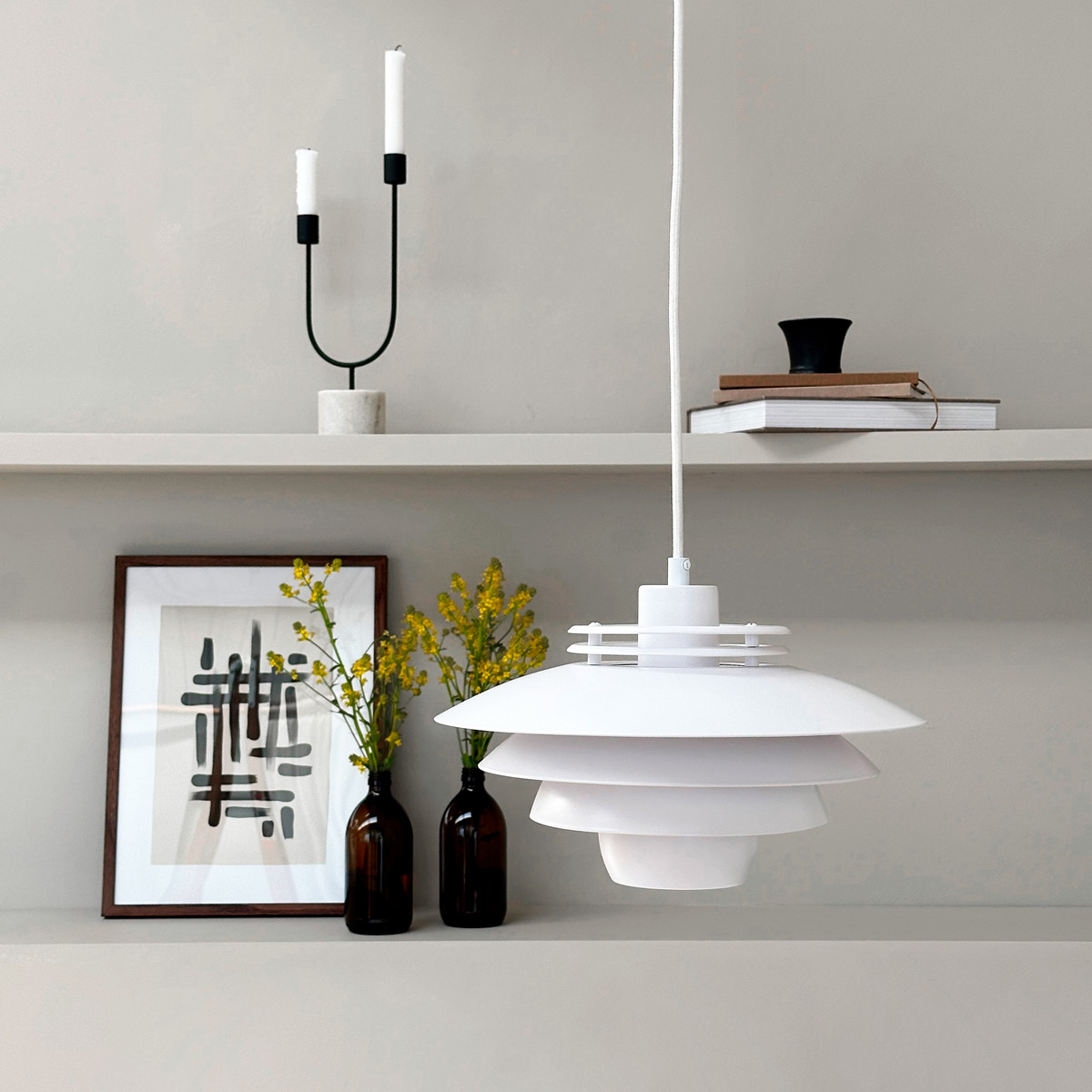 Dyberg Larsen EJKA mini pendel 15x30 cm hvit