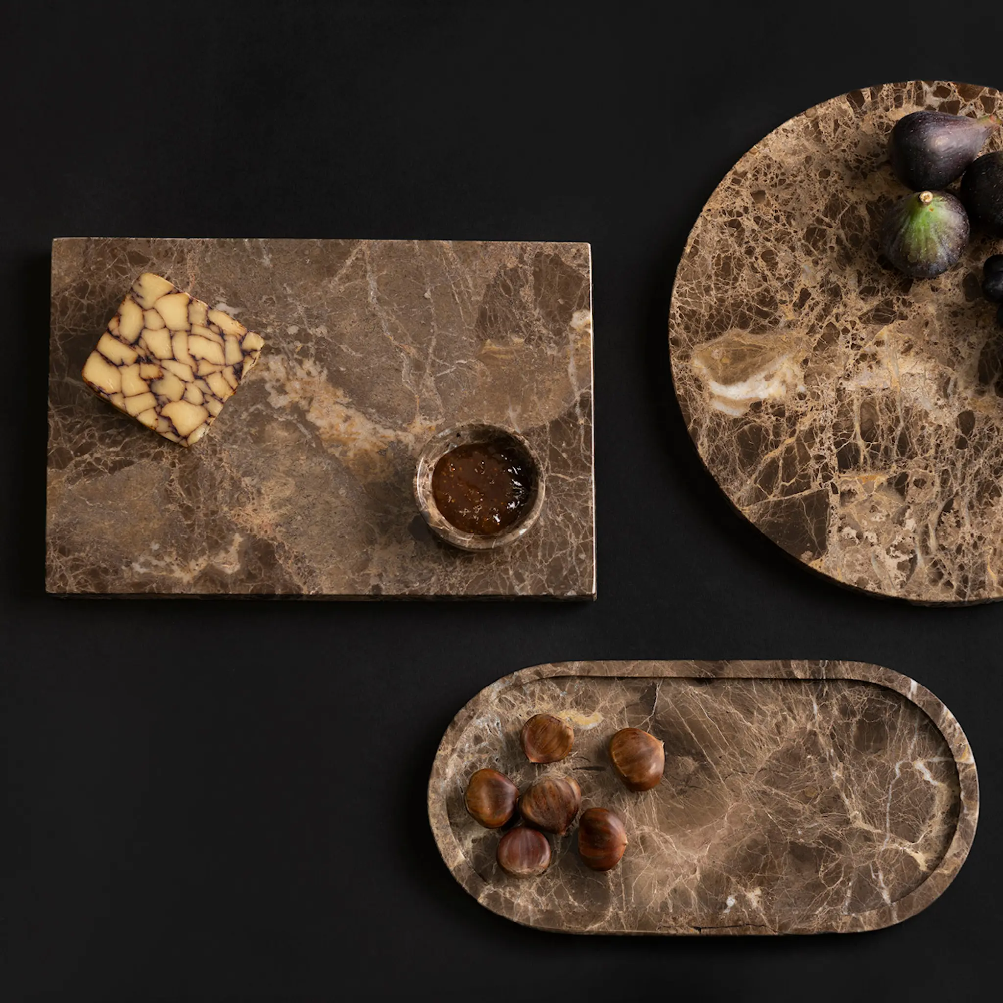 Maku Kitchen Life Serveringsbricka marmor 30x20 cm brun