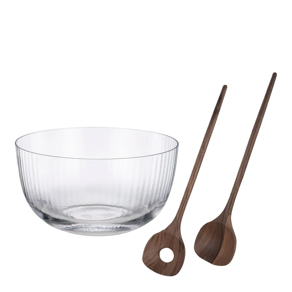 Timeless Kulho ja salaattiottimet 3 L Kirkas/Pähkinä