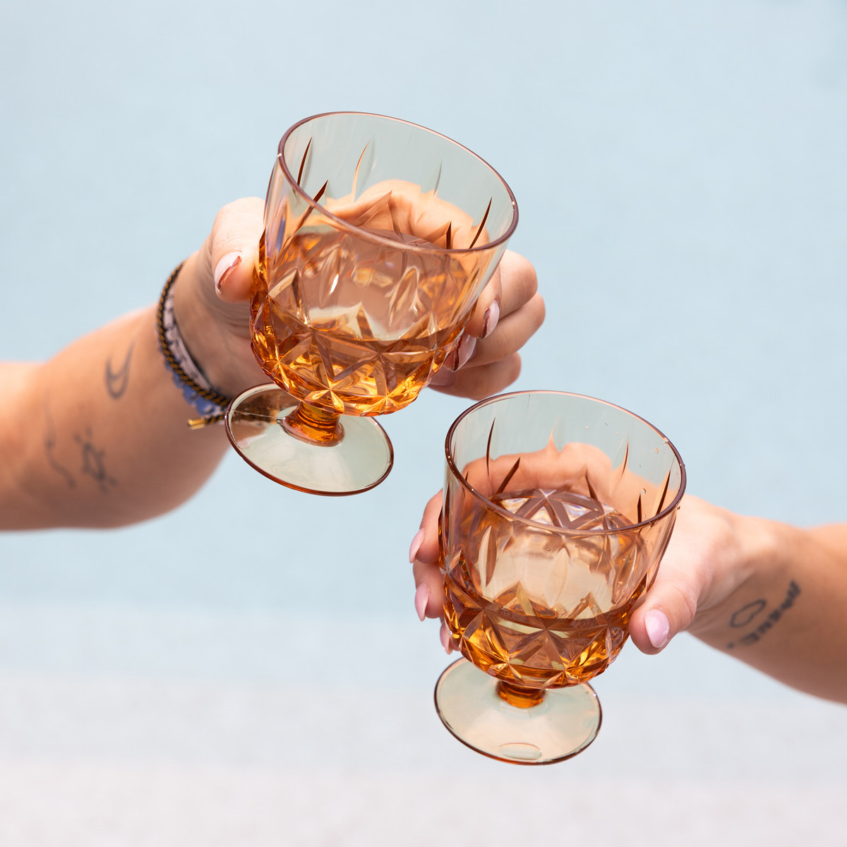 Sagaform Juni picknick glas 30 cl 4-pack bärnsten