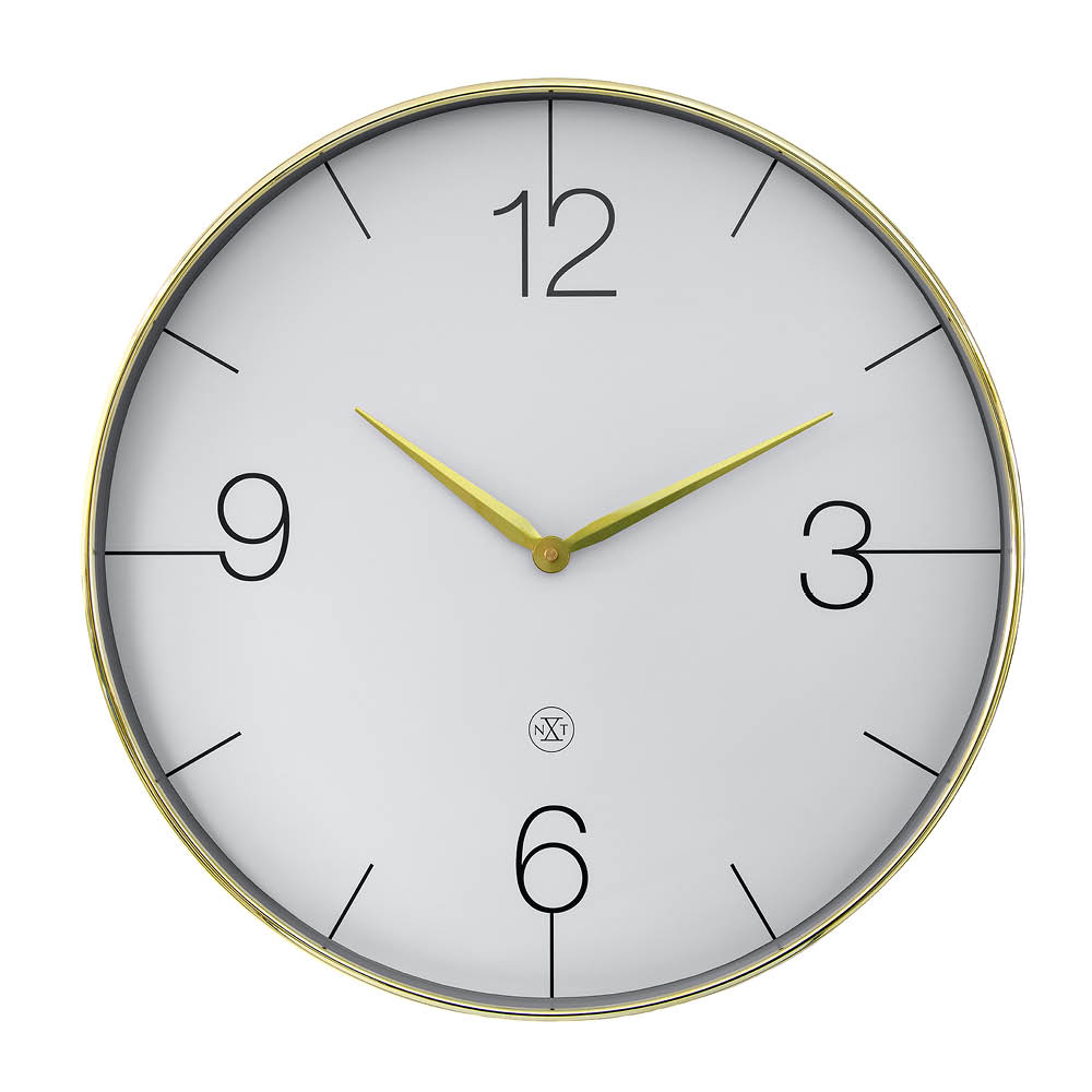 NeXtime - Finesse Large nXt Seinäkello 51 cm Kulta/Harmaa