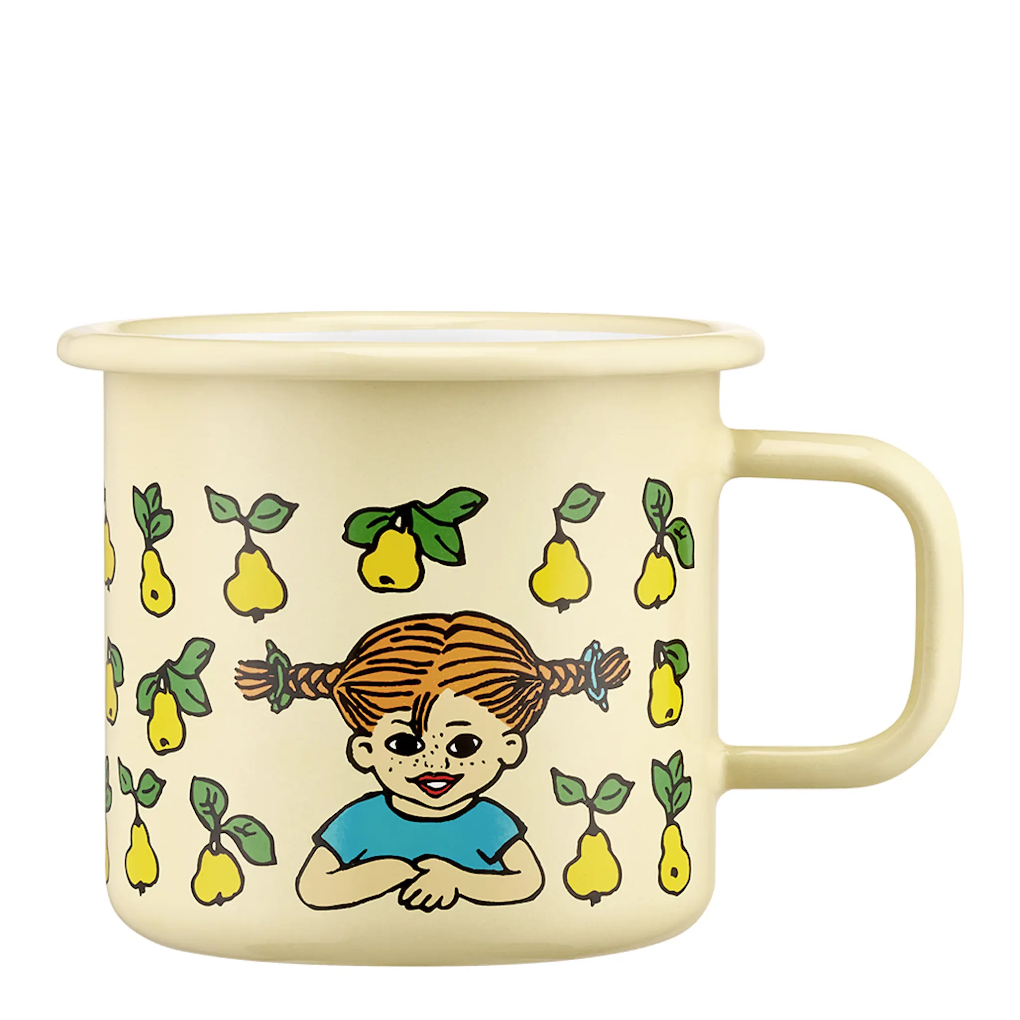Muurla Pippi emaljmugg 37 cl frukter gul