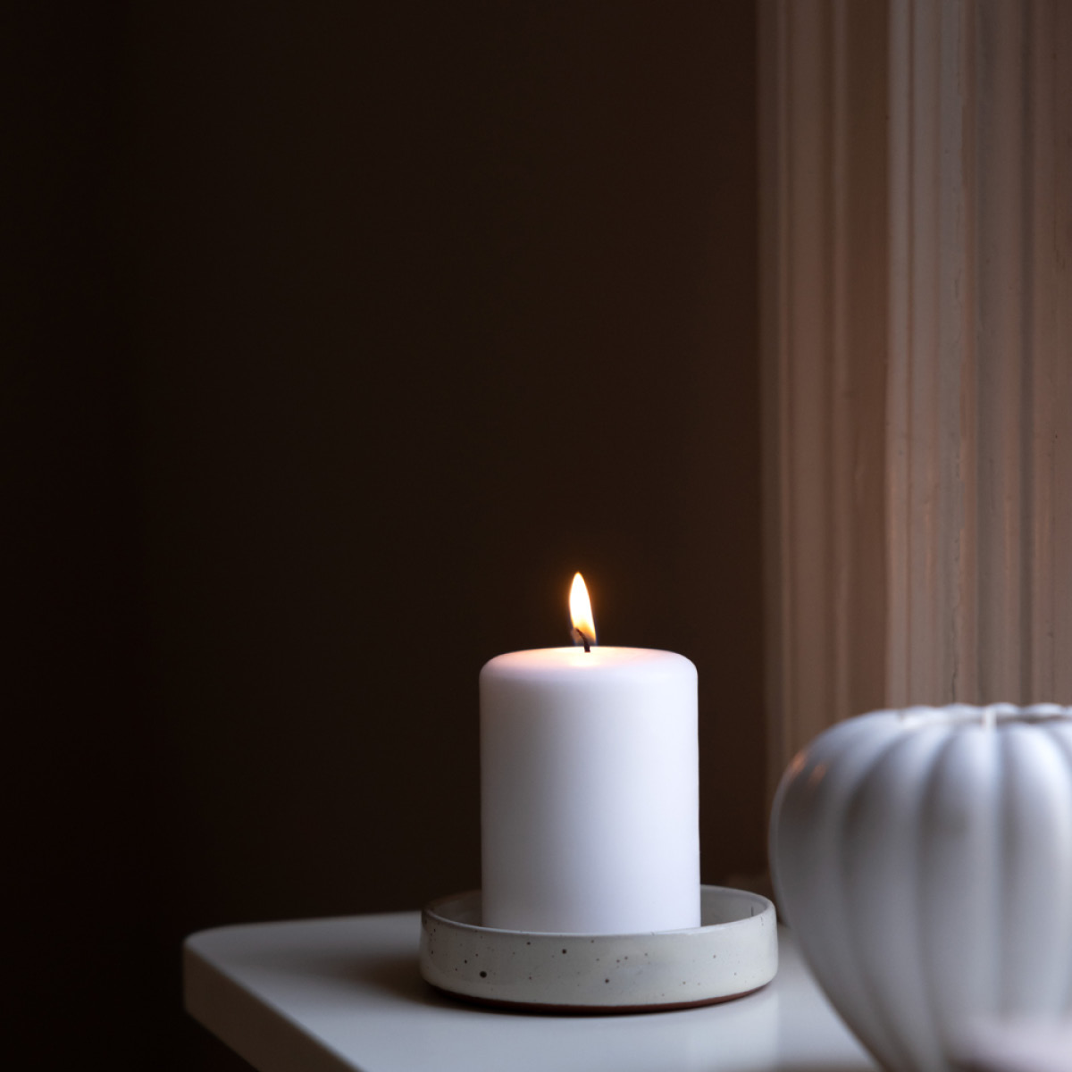 Liljeholmens Blokklys stearin 6,8x10 cm hvit