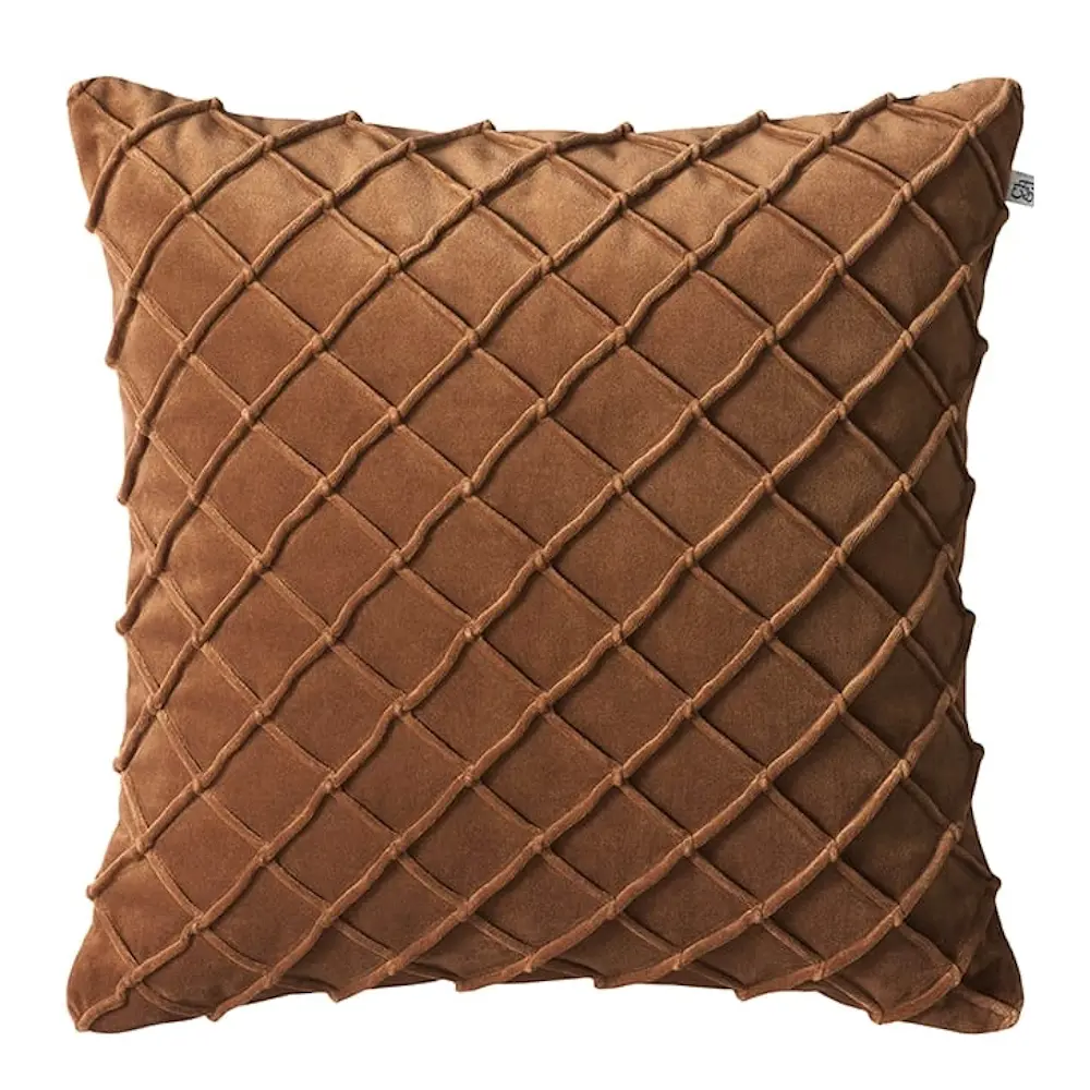 Deva putetrekk velur 50x50 cm Cognac