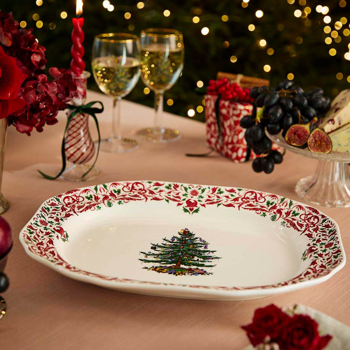 Spode Christmas Tree Yuletide rektangulärt fat 36 cm