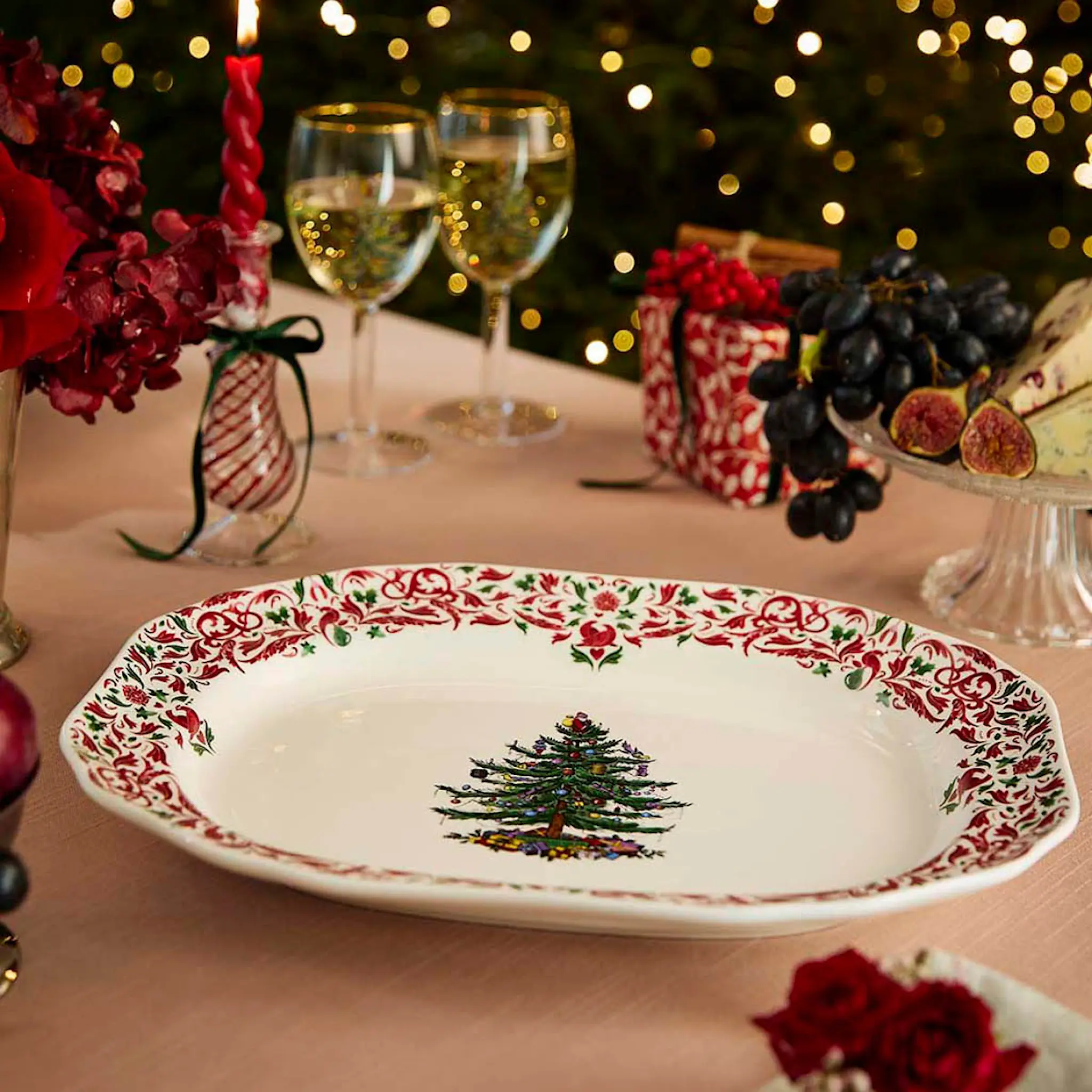 Spode Christmas Tree Yuletide rektangulärt fat 36 cm
