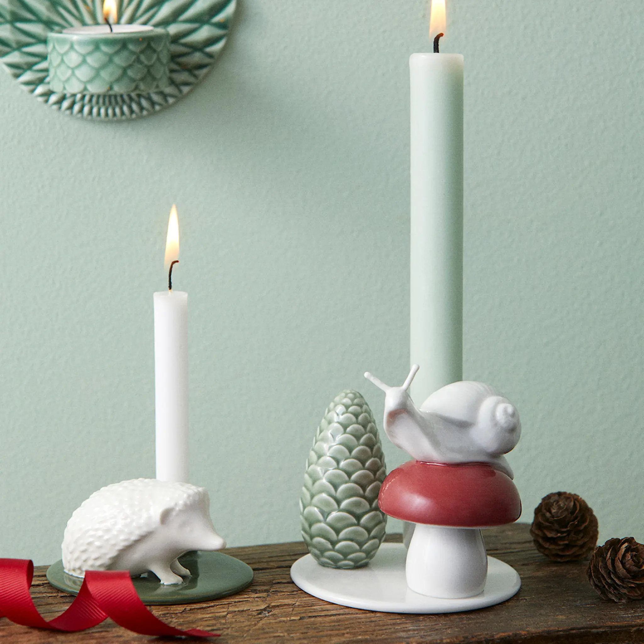 Dottir Winter Stories ljusstake snigel och svamp