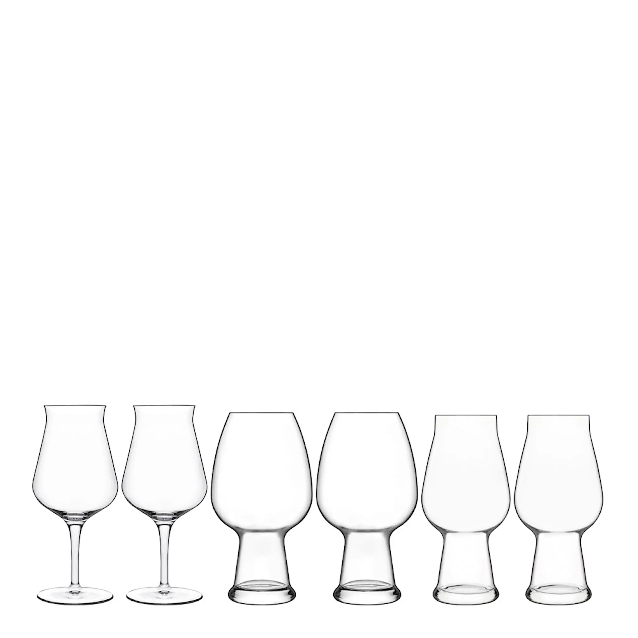 Luigi Bormioli Birrateque Ölglas-set Ale, Vete, Allround 3x2 pack Klar