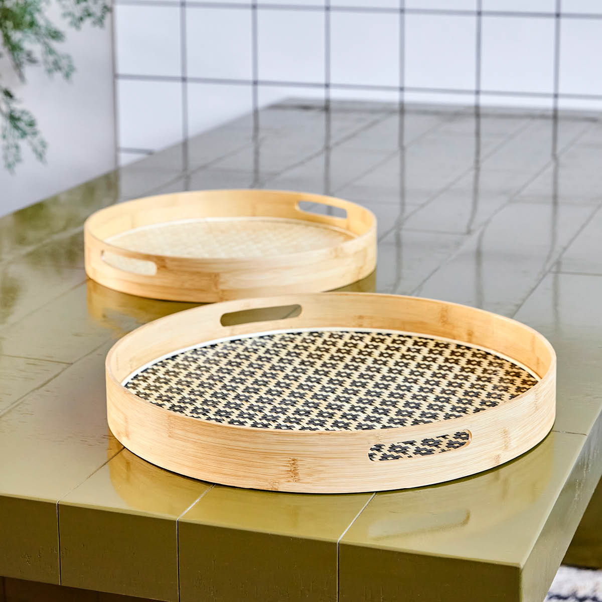 House Doctor Tray Tarjotin 2 osaa Bambu/Musta