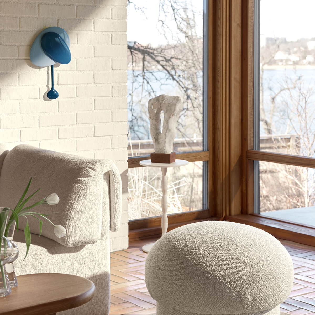 Design House Stockholm Mellow väggklocka 48,5x20,5 cm blå